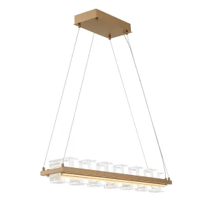 Bruco 2 Lights 35 in. LED Chandelier Gold Finish