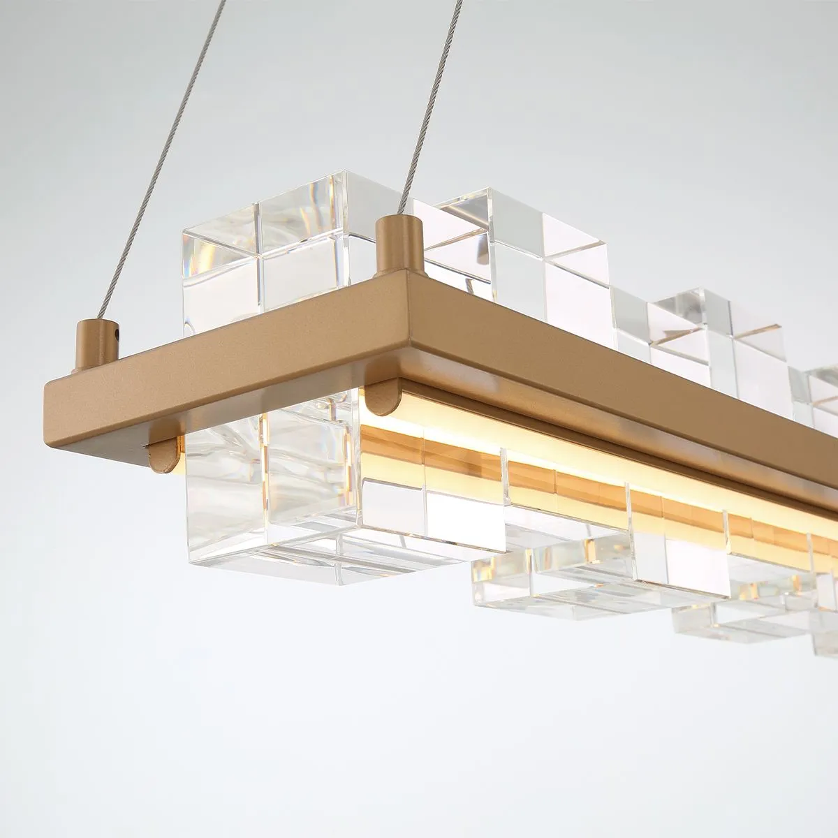 Bruco 2 Lights 35 in. LED Chandelier Gold Finish