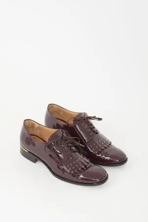 Burgundy Patent Leather Fringe Derby