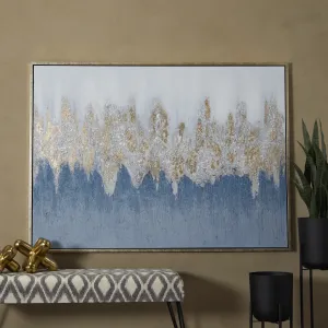 Canvas Art - Blue Geode Framed Wall Art Decor