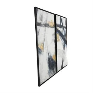 Canvas Art - Light Gray Abstract Lines Wall Art Decor