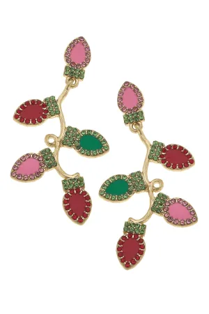 Canvas Jewelry CJ 25456E-MU Festive & Bright Enamel Christmas Lights Earrings in Multi