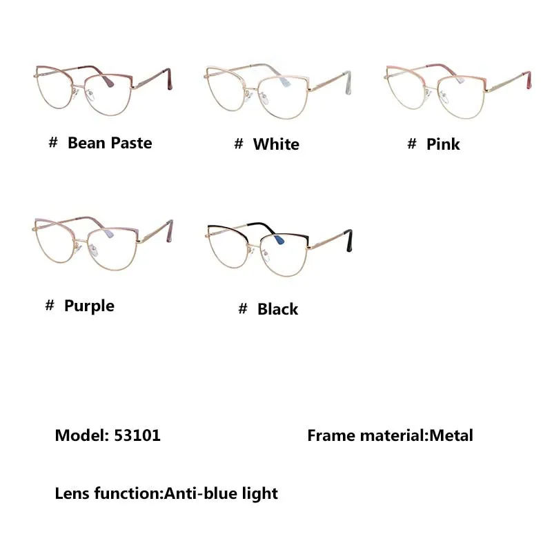 CCspace Unisex Full Rim Cat Eye Alloy Frame Eyeglasses 53101