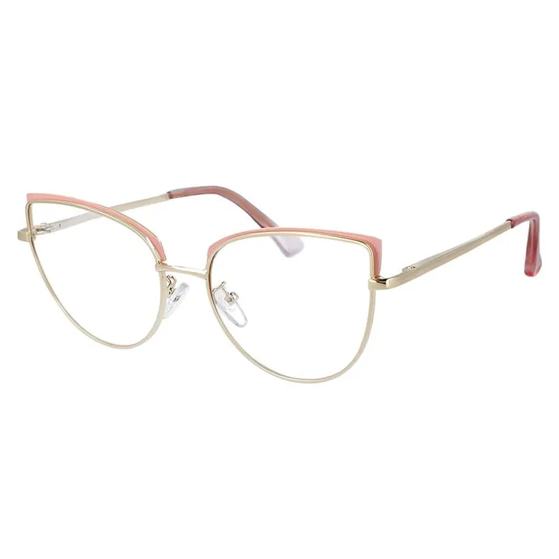 CCspace Unisex Full Rim Cat Eye Alloy Frame Eyeglasses 53101