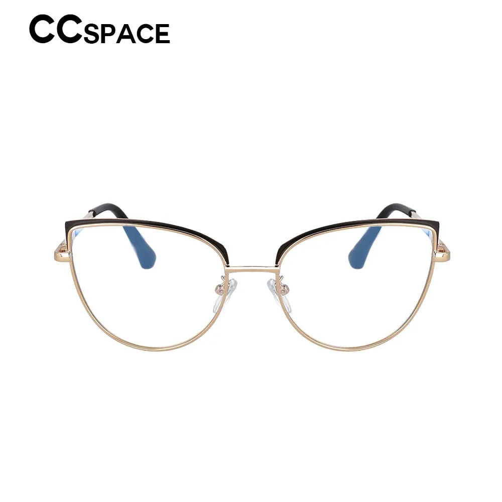 CCspace Unisex Full Rim Cat Eye Alloy Frame Eyeglasses 53101