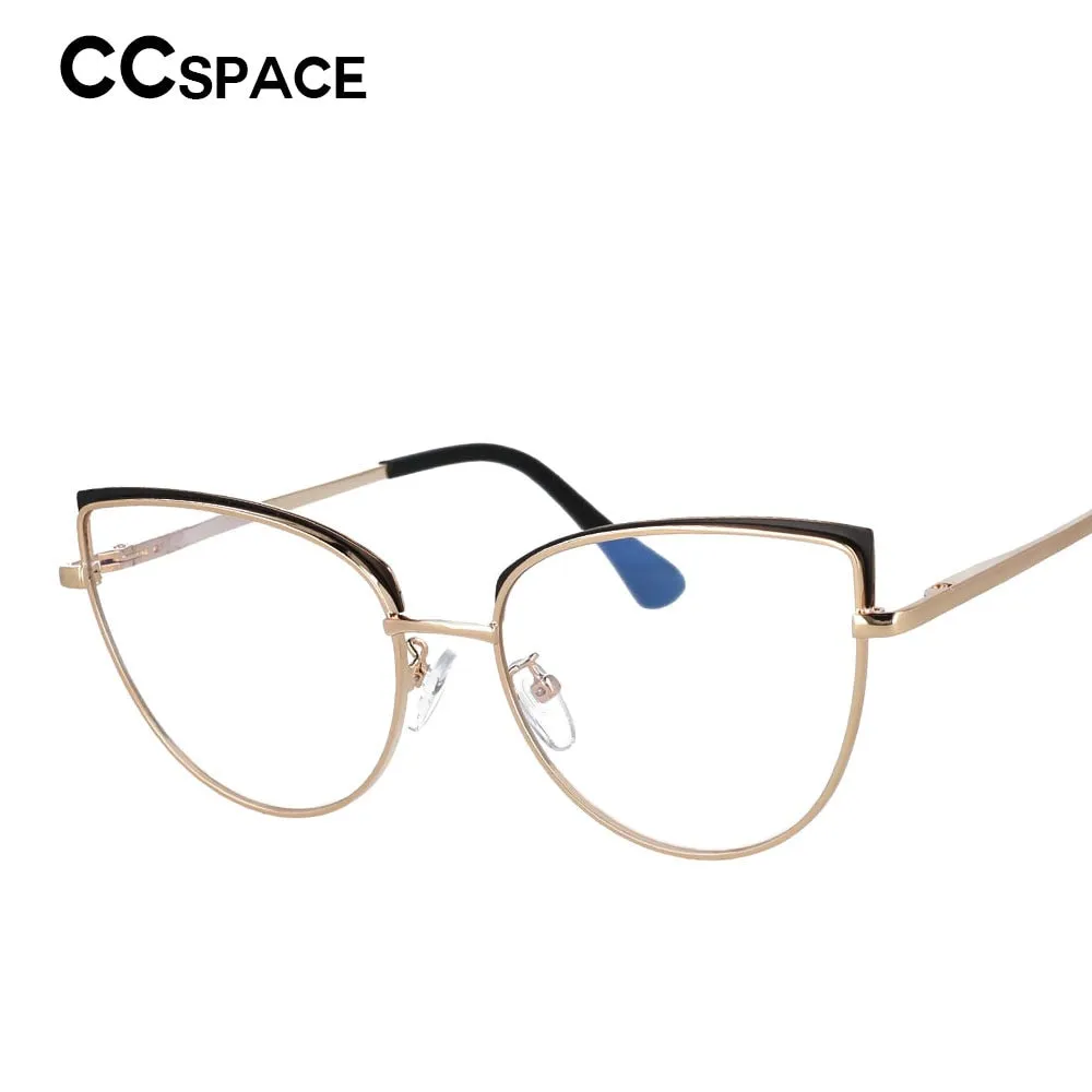 CCspace Unisex Full Rim Cat Eye Alloy Frame Eyeglasses 53101