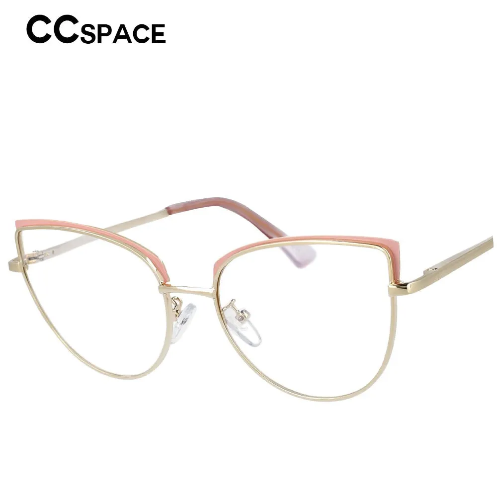 CCspace Unisex Full Rim Cat Eye Alloy Frame Eyeglasses 53101