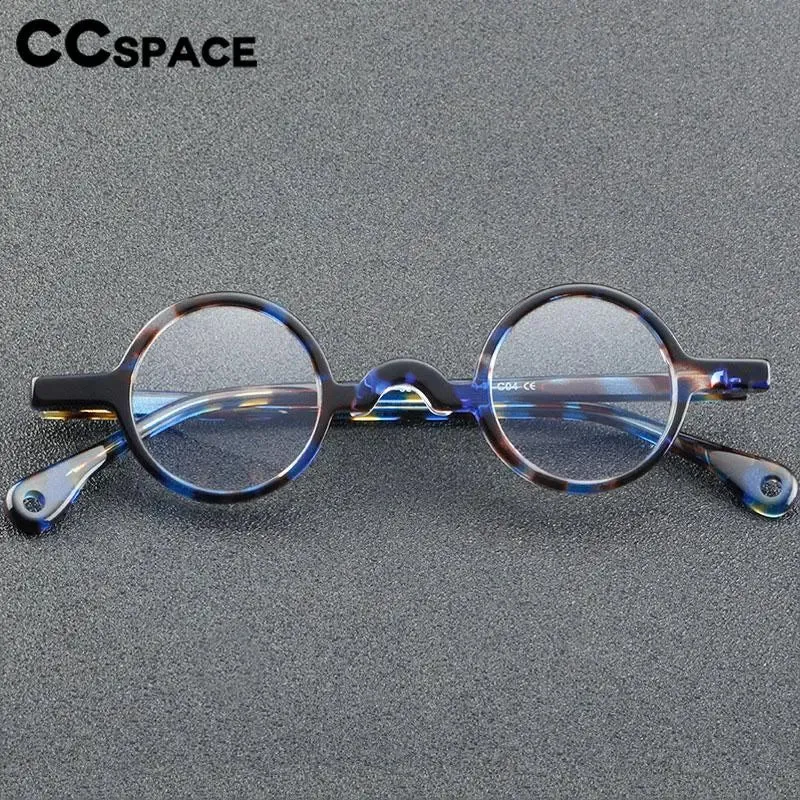 CCspace Unisex Full Rim Small Round Acetate Eyeglasses 56935