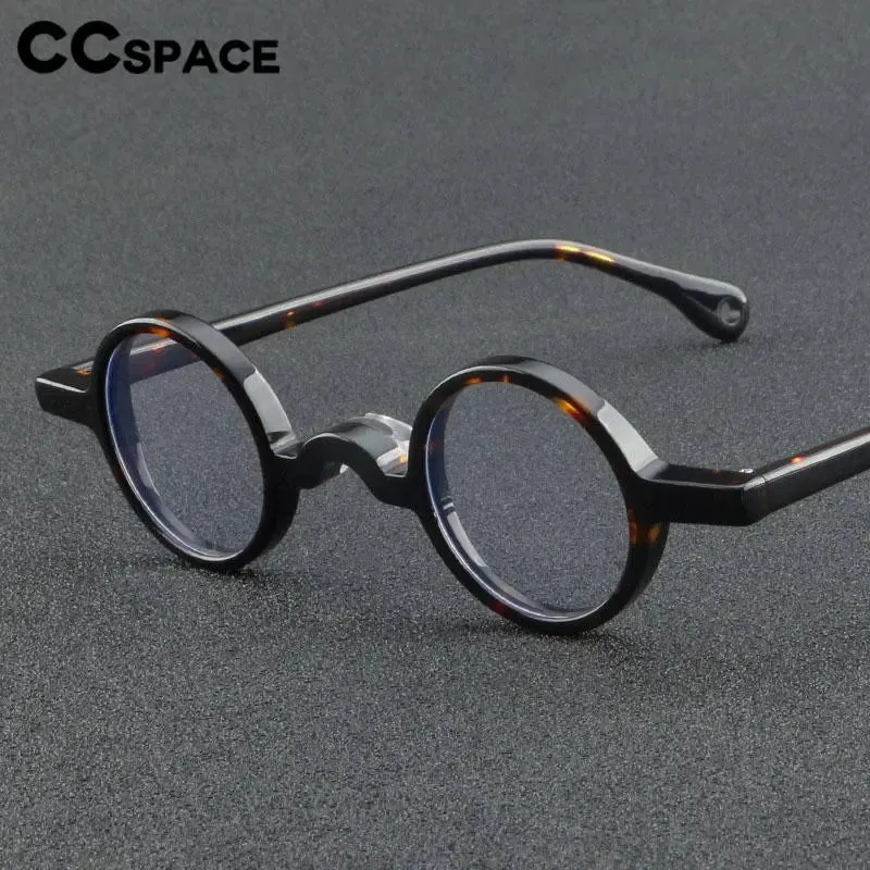 CCspace Unisex Full Rim Small Round Acetate Eyeglasses 56935