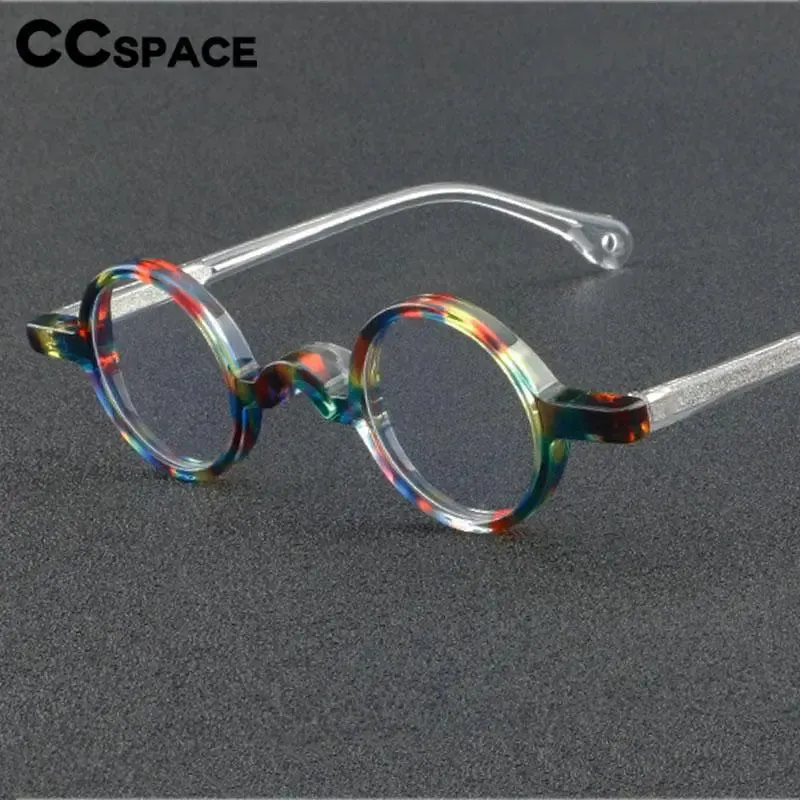 CCspace Unisex Full Rim Small Round Acetate Eyeglasses 56935