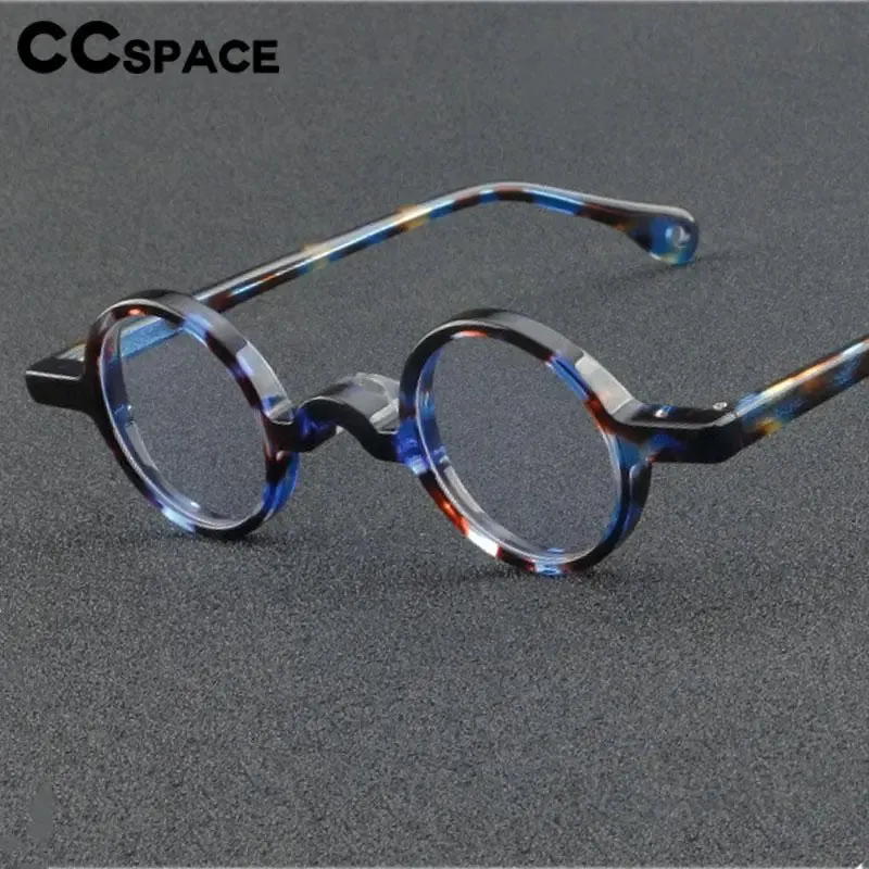CCspace Unisex Full Rim Small Round Acetate Eyeglasses 56935