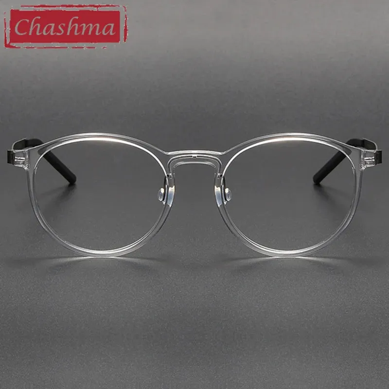 Chashma Unisex Full Rim Round Acetate Titanium Eyeglasses 1836