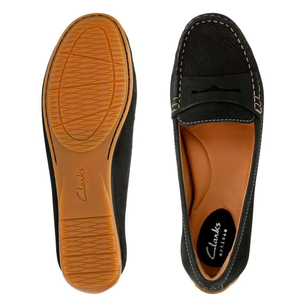 Clarks Womens WOMENS Doraville Nest Black Nubuck Shoes