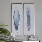 Cnavas Art - Blue Bird Feathers Framed Wall Art Decor