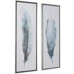 Cnavas Art - Blue Bird Feathers Framed Wall Art Decor