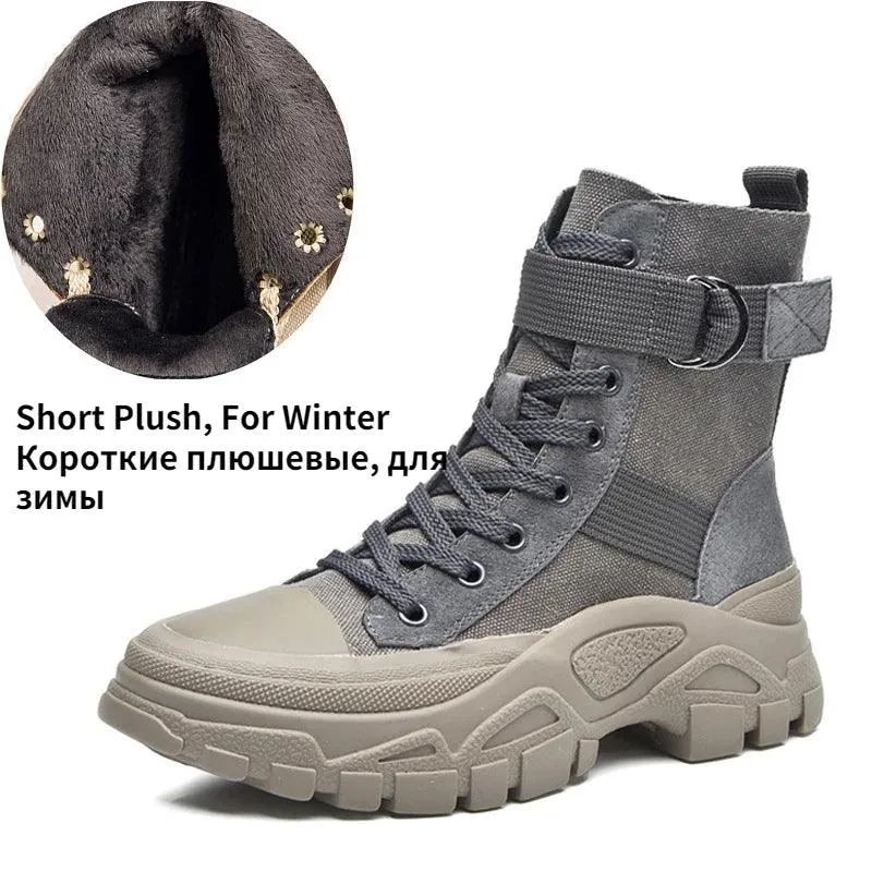 Comfortable Ankle Boots High-top Thick-soled Women's Casual Shoes GCS2355