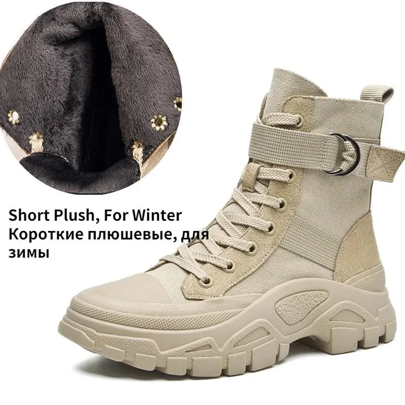Comfortable Ankle Boots High-top Thick-soled Women's Casual Shoes GCS2355