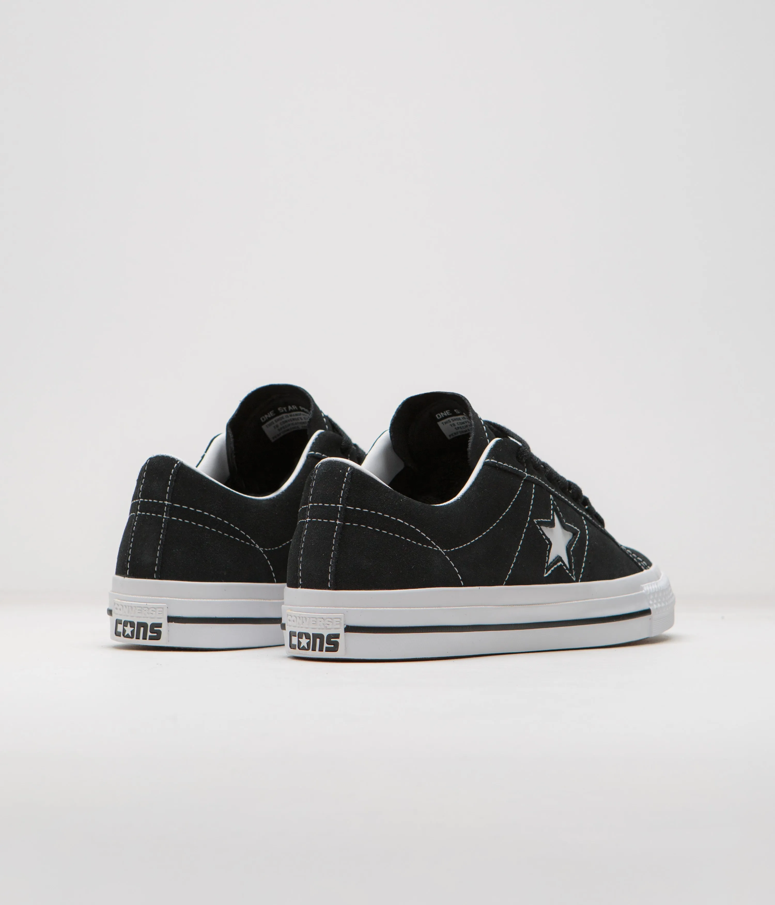 Converse Cons One Star Pro Suede Ox Shoes - Black / Black / White