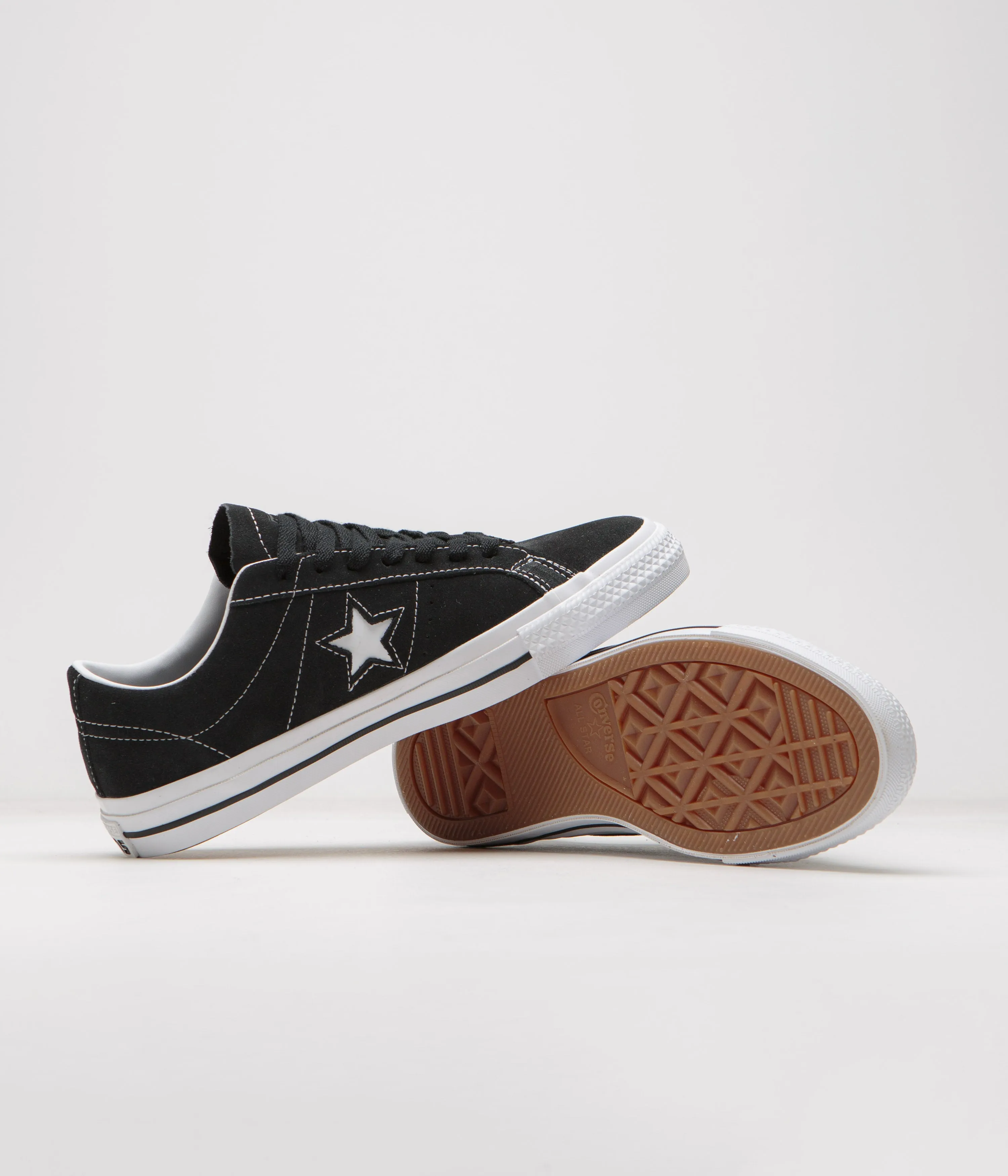Converse Cons One Star Pro Suede Ox Shoes - Black / Black / White