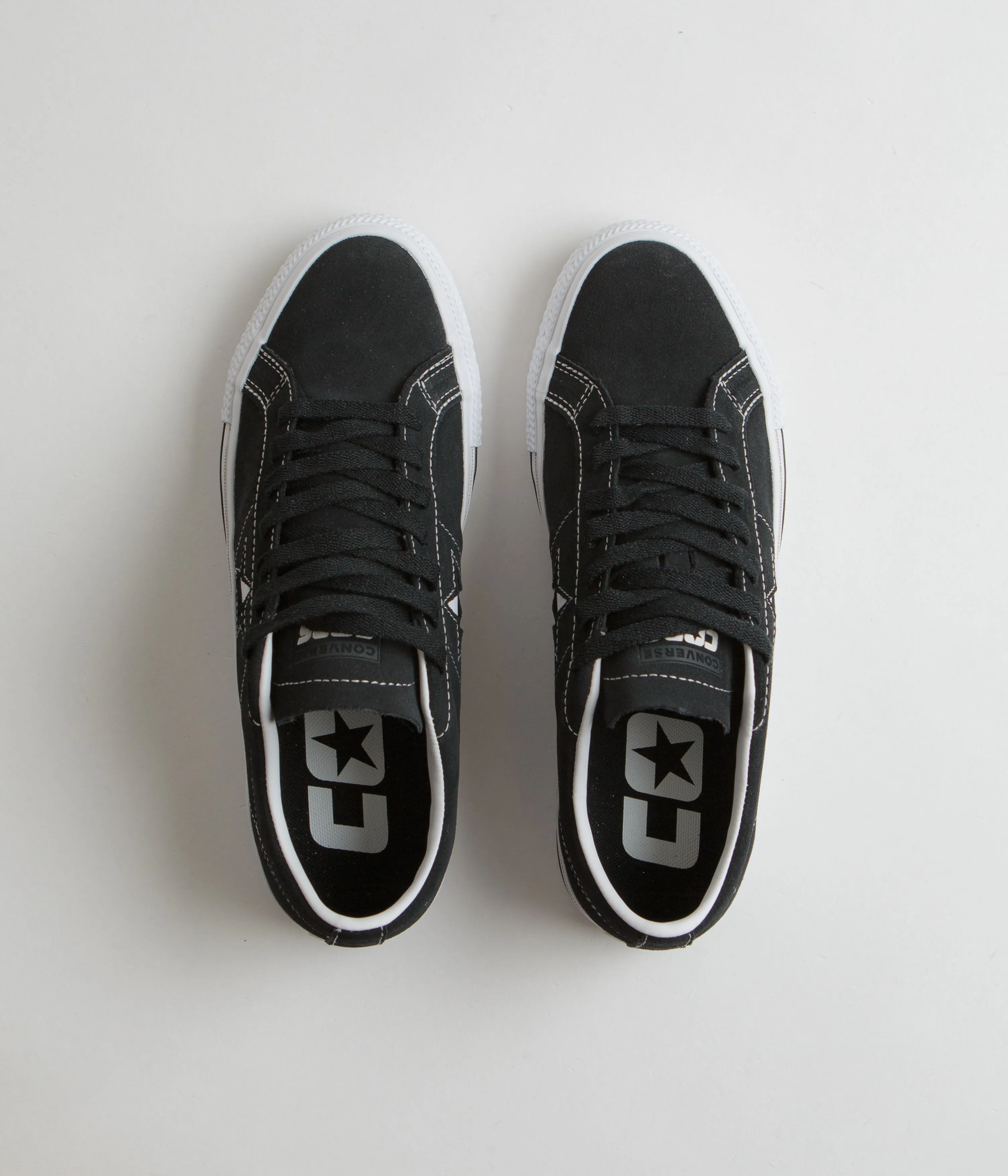 Converse Cons One Star Pro Suede Ox Shoes - Black / Black / White