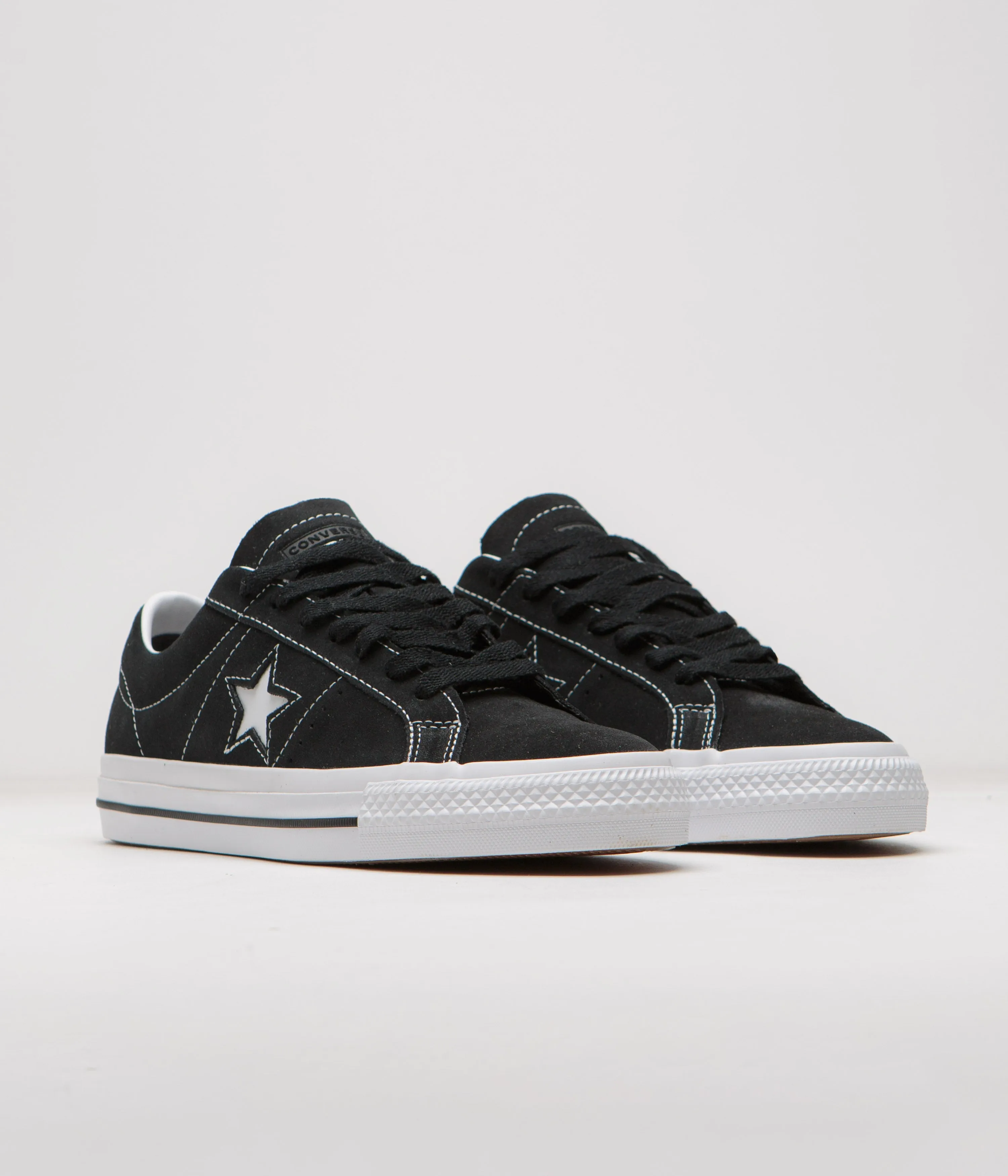 Converse Cons One Star Pro Suede Ox Shoes - Black / Black / White