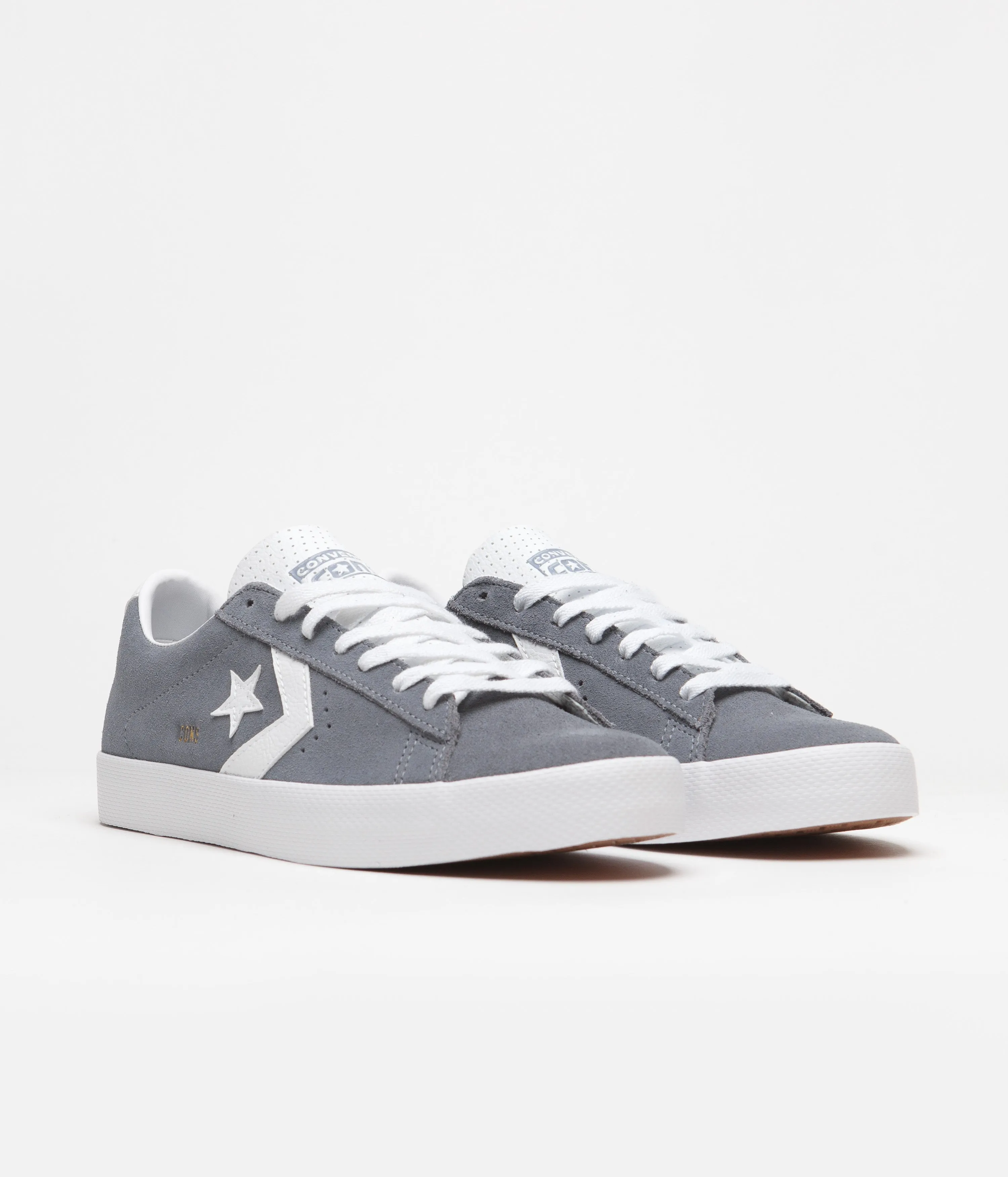 Converse Pro Leather Summer Ox Shoes - Lunar Grey / White / White