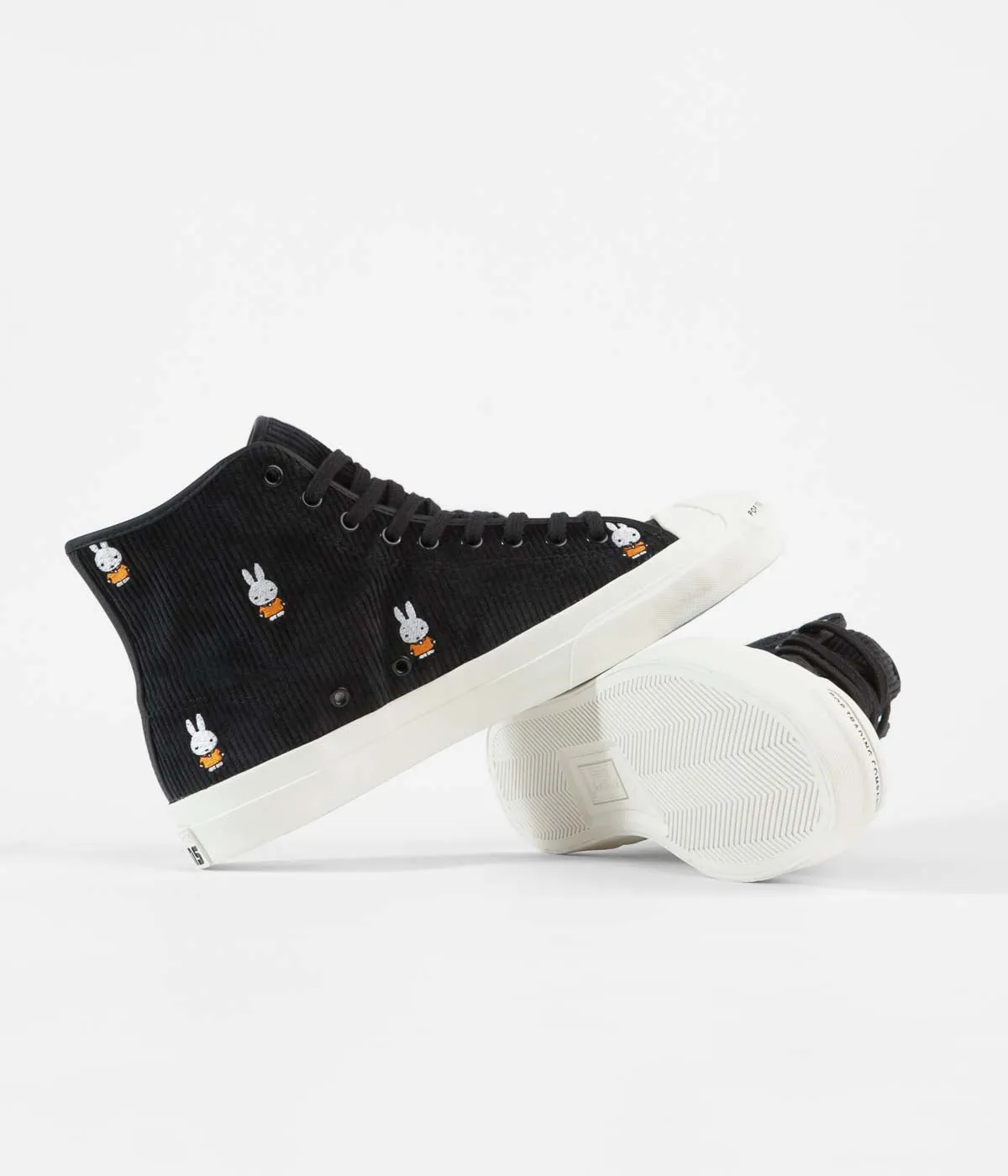Converse x Pop Trading Company x Miffy JP Pro Hi Shoes - Black / White / Egret