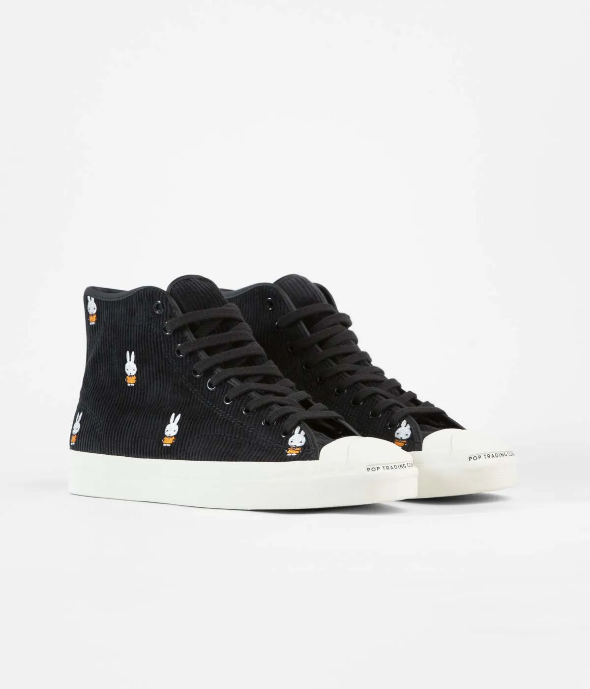 Converse x Pop Trading Company x Miffy JP Pro Hi Shoes - Black / White / Egret
