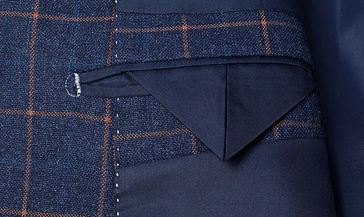 Dark Blue Check Suit