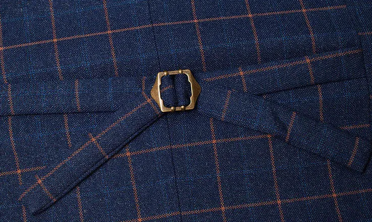 Dark Blue Check Suit