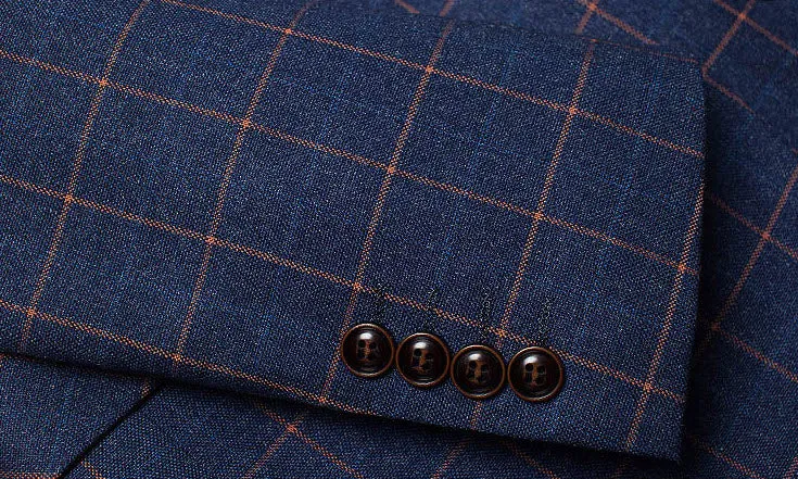Dark Blue Check Suit