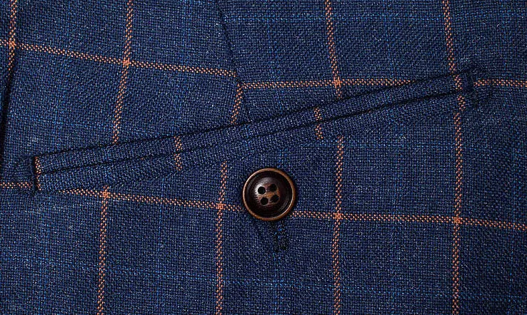Dark Blue Check Suit