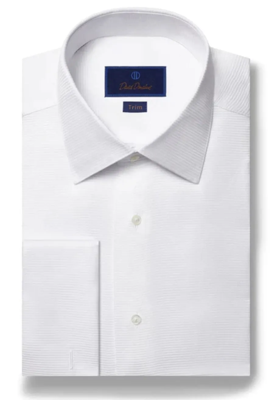 David Donahue White Trim Tuxedo Shirt