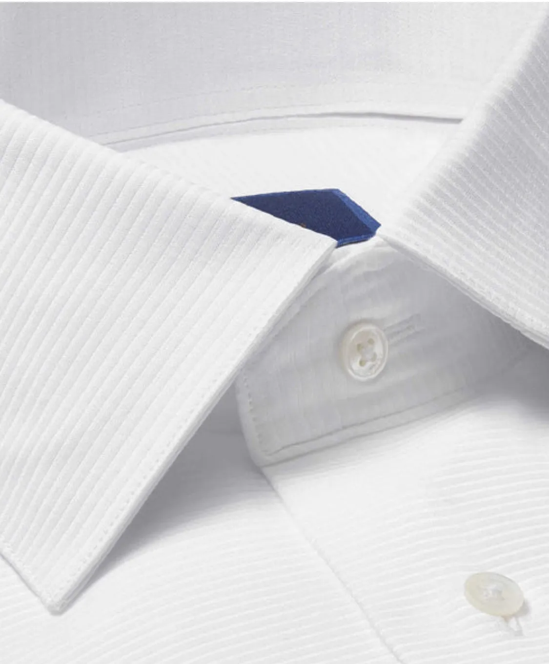 David Donahue White Trim Tuxedo Shirt