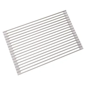 DAX Dish Drying Rack, Roll-Up over the Sink, Multipurpose, Grey Finish, 20-1/2 x 12-1/2 Inches (DAX-DDR58120)