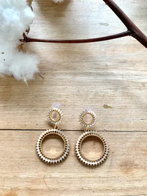 Diamonds and Pearls Gold Earrings