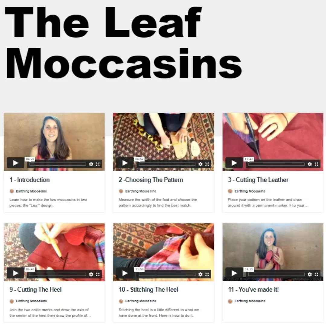 DIY Leaf Moccasins Complete Kit with Guide, Leather, and Tools