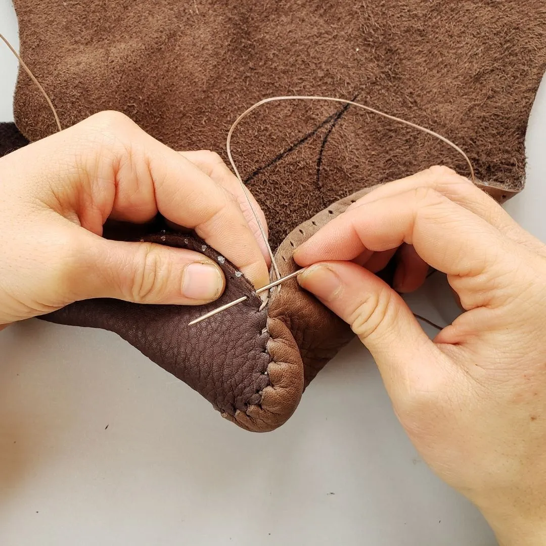 DIY Leaf Moccasins Complete Kit with Guide, Leather, and Tools