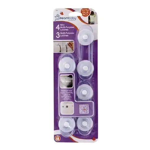 Dreambaby 3 Multi-Purpose & 4 Mini Multi-Purpose Latches