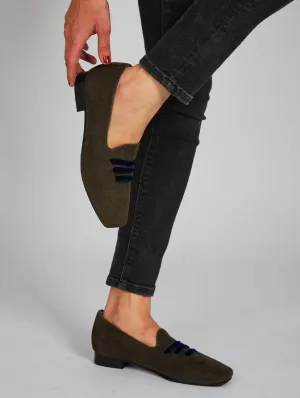 Eco Suede Corduroy Moccasins | Green Eco Suede Corduroy Moccasins | Green