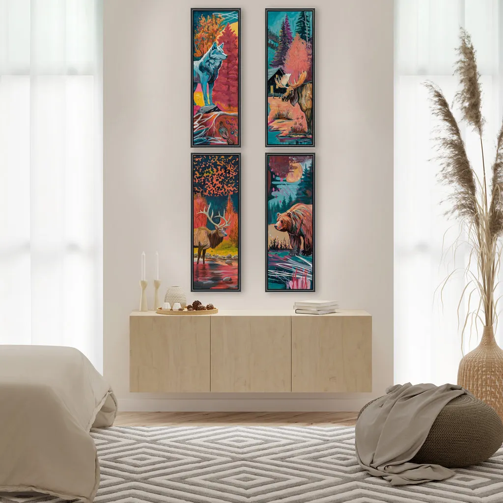 FULL MOON GRIZZLY canvas print with float frame