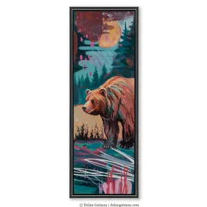 FULL MOON GRIZZLY canvas print with float frame