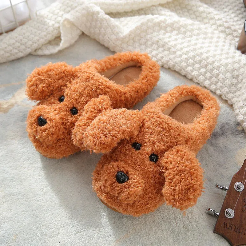 Funki Buys | Shoes | Women's Fluffy Cartoon Dog Fur Slippers