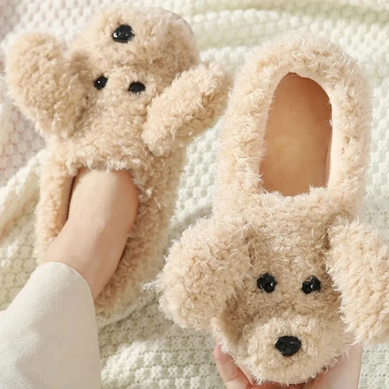 Funki Buys | Shoes | Women's Fluffy Cartoon Dog Fur Slippers