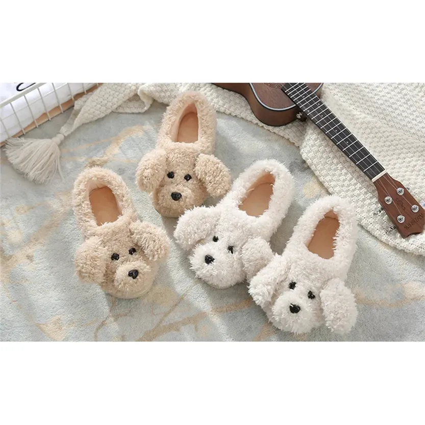 Funki Buys | Shoes | Women's Fluffy Cartoon Dog Fur Slippers