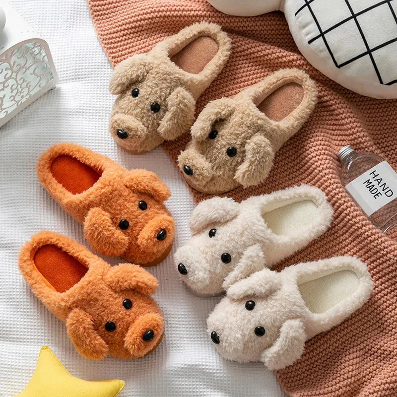 Funki Buys | Shoes | Women's Fluffy Cartoon Dog Fur Slippers