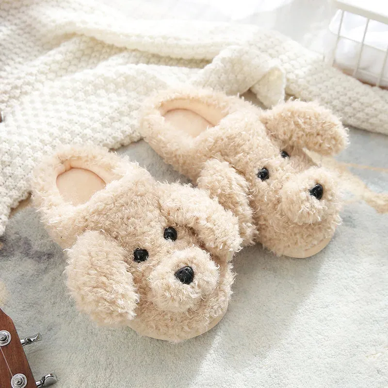 Funki Buys | Shoes | Women's Fluffy Cartoon Dog Fur Slippers