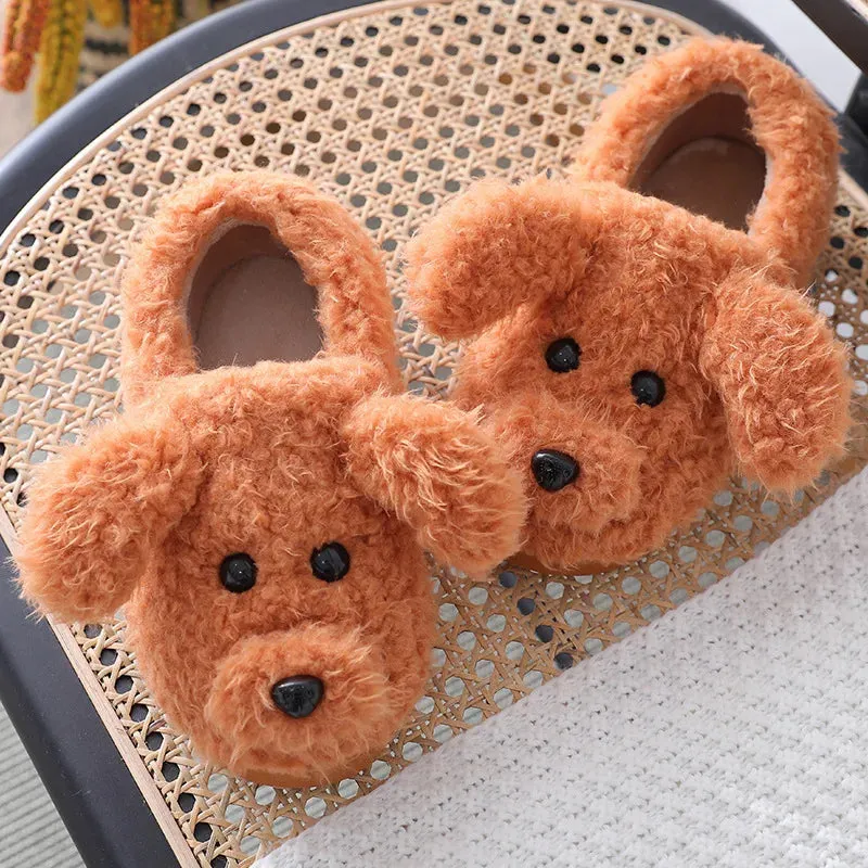 Funki Buys | Shoes | Women's Fluffy Cartoon Dog Fur Slippers