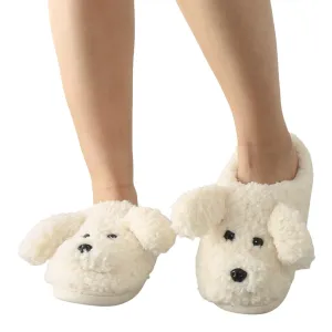Funki Buys | Shoes | Women's Fluffy Cartoon Dog Fur Slippers
