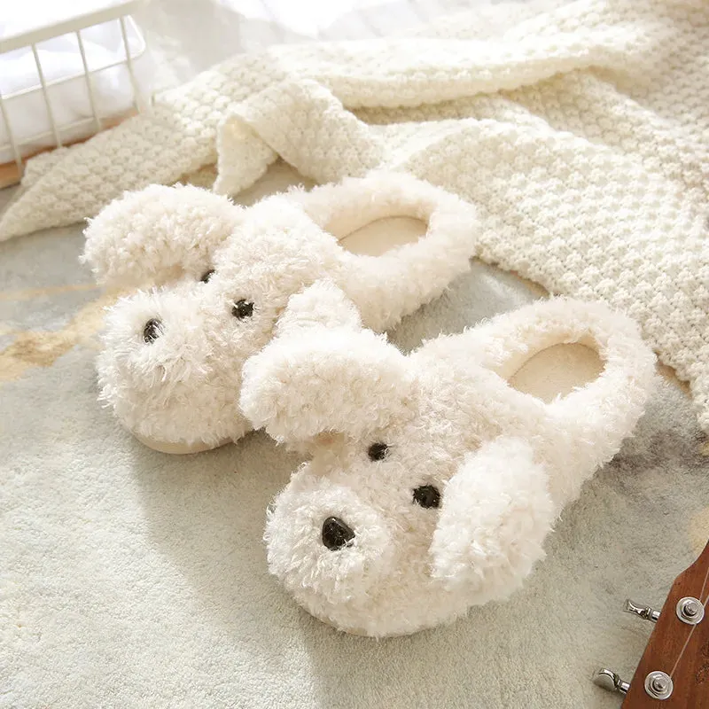 Funki Buys | Shoes | Women's Fluffy Cartoon Dog Fur Slippers